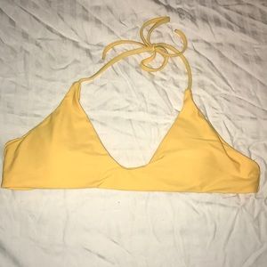 YELLOW SCOOP NECK SWIM TOP